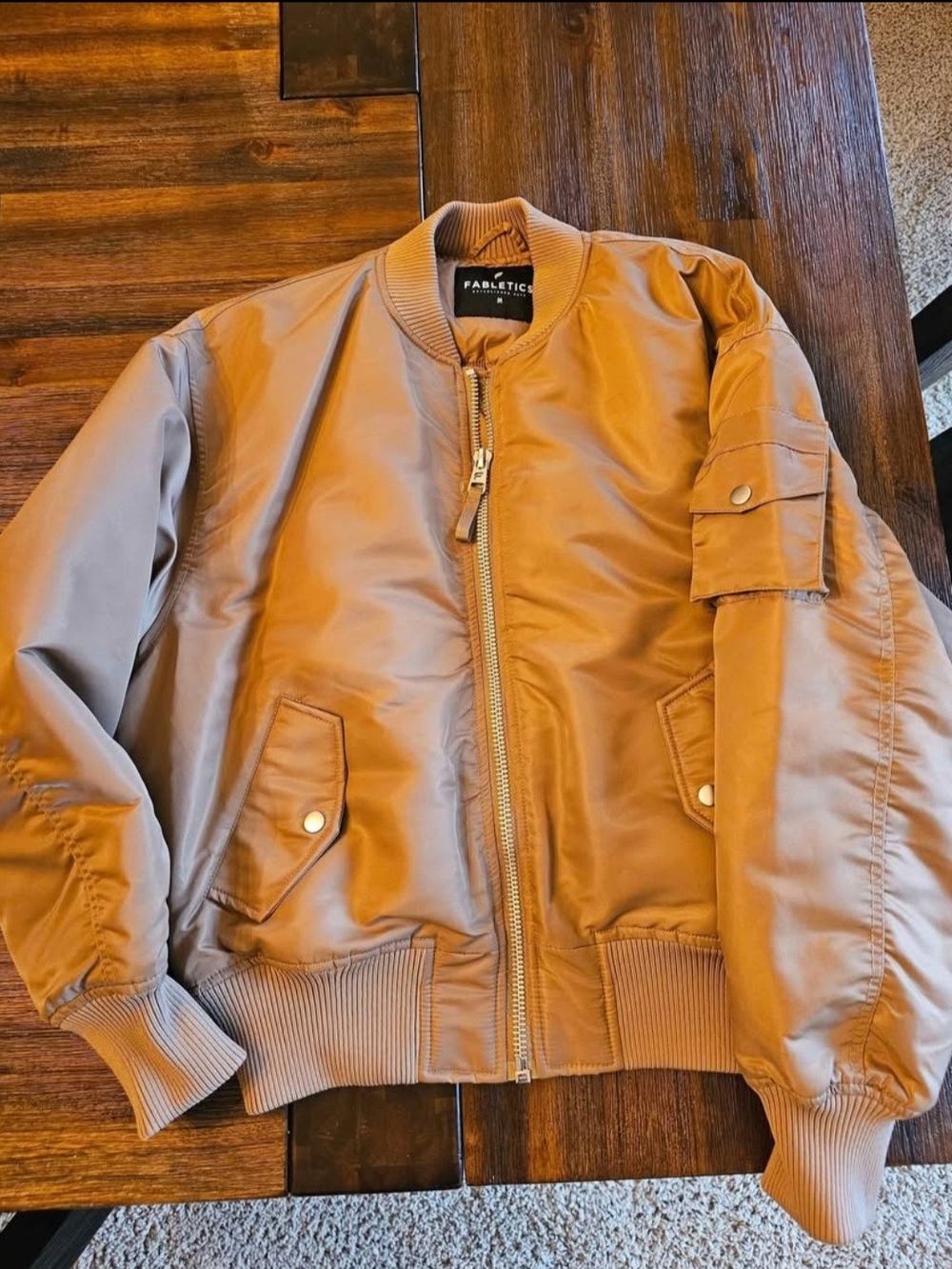 Fabletics Tan Bomber Jacket